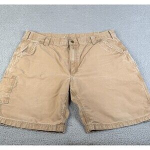CARHARTT Cargo Shorts Mens 40 Khaki Carpenter Distressed Streetwear Workwear 9"